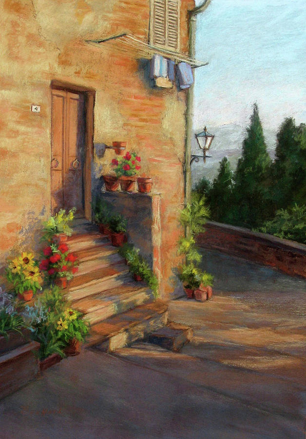 Tuscany Morning Light Painting by Vikki Bouffard