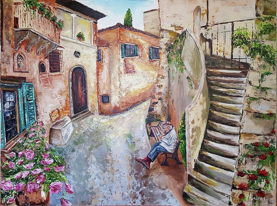 Reminiscing in Tuscany Painting by Sunel De Lange