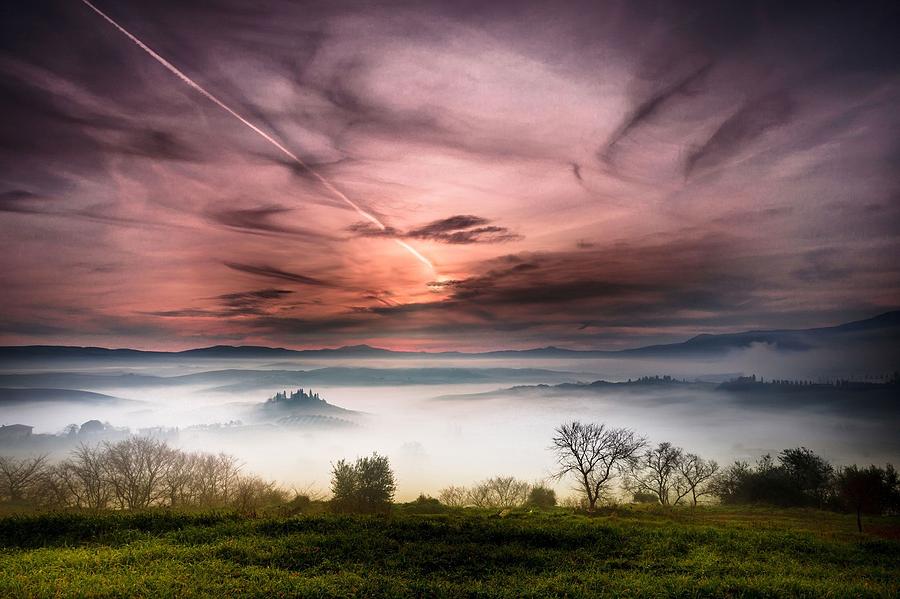 Sunset Digital Art - Tuscany by Super Lovely