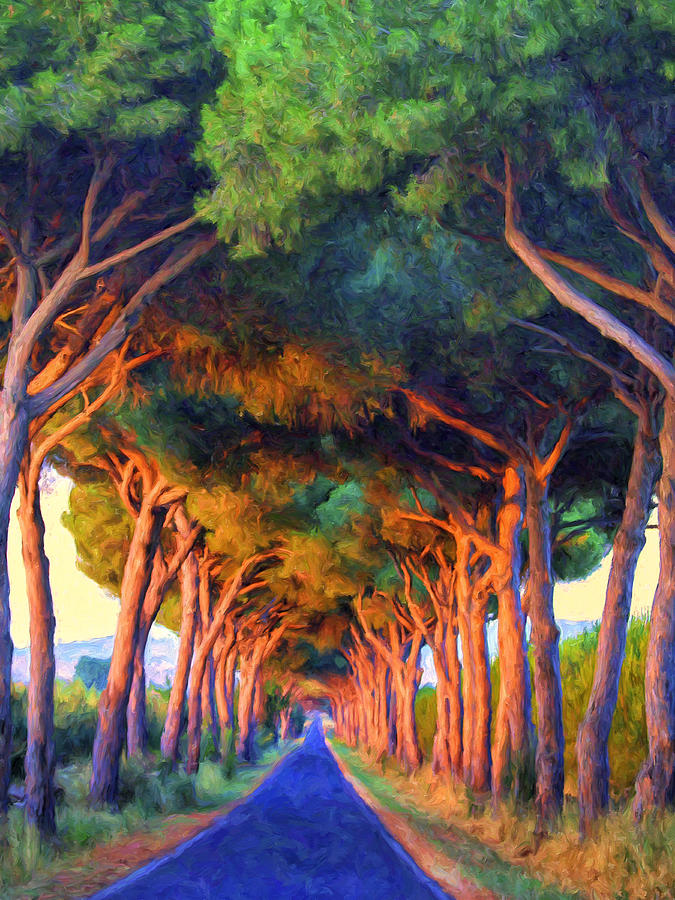 Tuscany Tree Tunnel Painting by Dominic Piperata