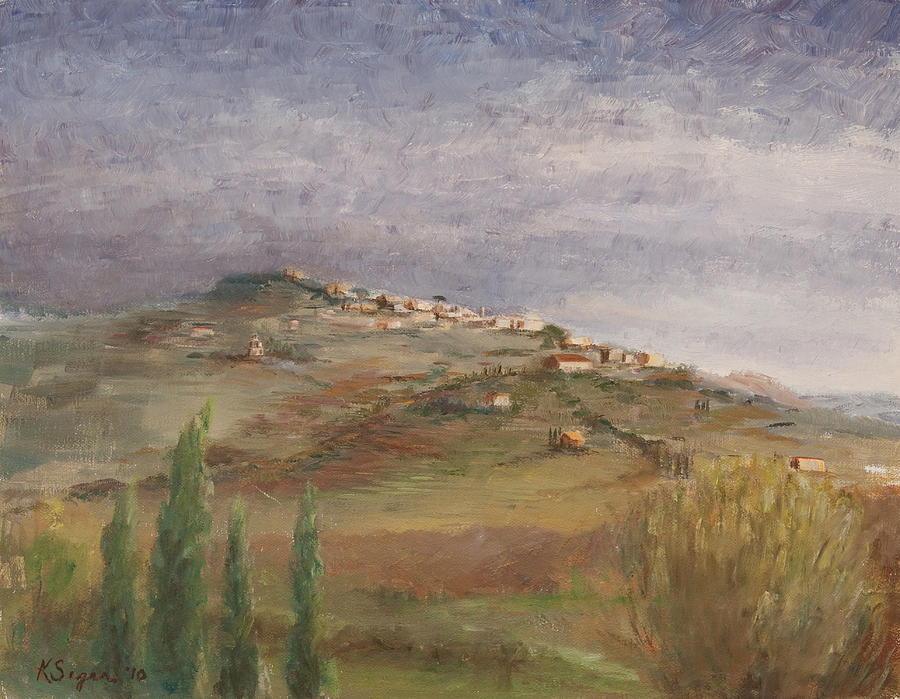 Tuscany View of Cortona Painting by Katherine Seger - Pixels