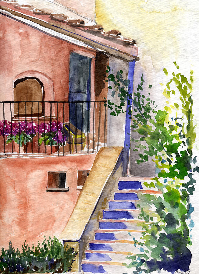 Tuscany Villa Painting - Tuscany Villa by Christine Cousart