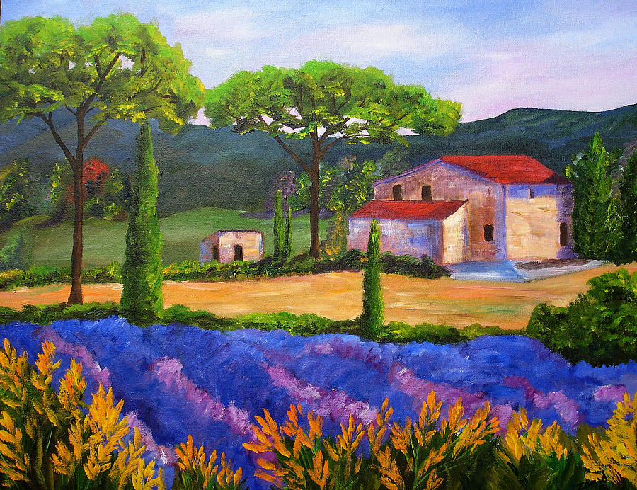 Tuscany Villa Painting by Mary Jo Zorad