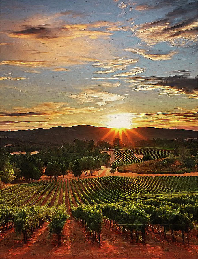 Tuscany vineyards - 01 Painting by AM FineArtPrints