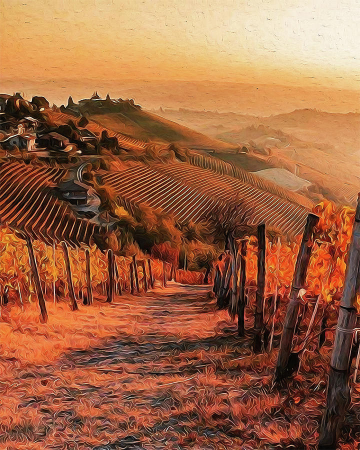 Tuscany vineyards - 07  Painting by AM FineArtPrints