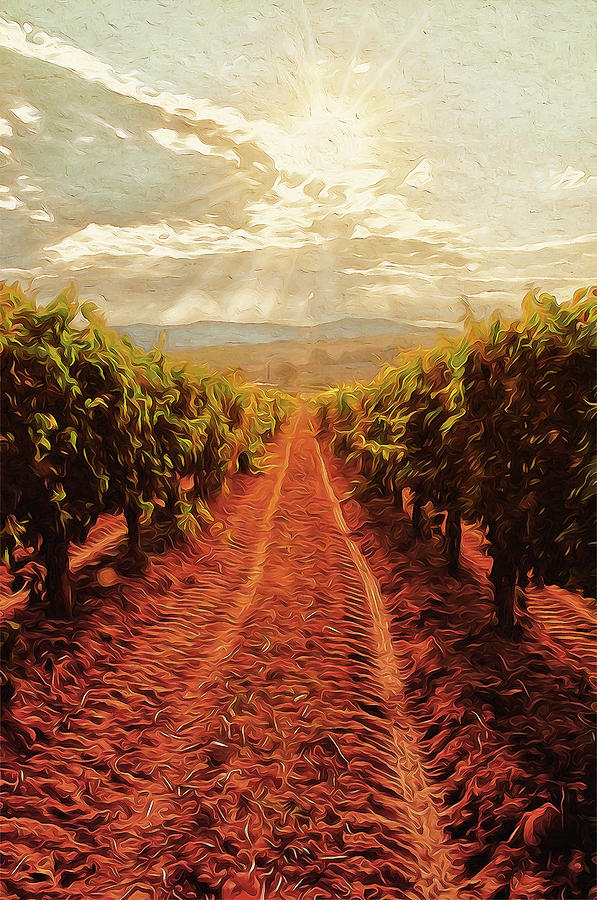 Tuscany vineyards - 09 Painting by AM FineArtPrints