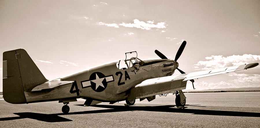 Tuskegee Airmen Vintage P51 Mustang Fighter Plane Photograph