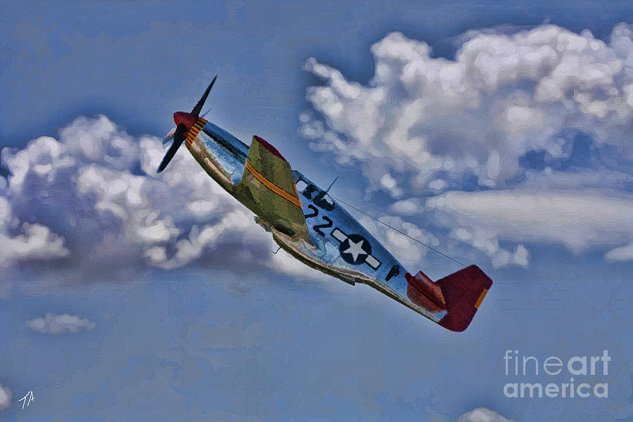 P-51 Digital Art - Tuskegee Mustang Red Tail by Tommy Anderson