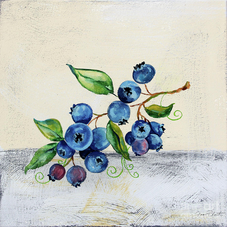 Tutti Fruiti Blueberries 2 Painting by Jean Plout