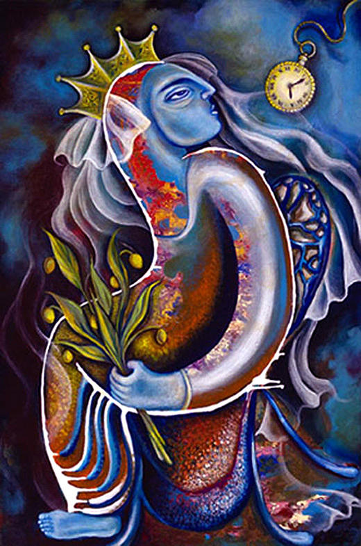 Woman Painting - Tutto Passa by Lina Scarfi Woman Painting - Tutto Passa by Lina Scarfi