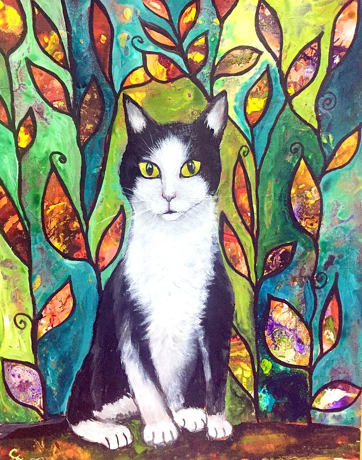 Tuxedo Cat Painting by Carol Iyer - Fine Art America