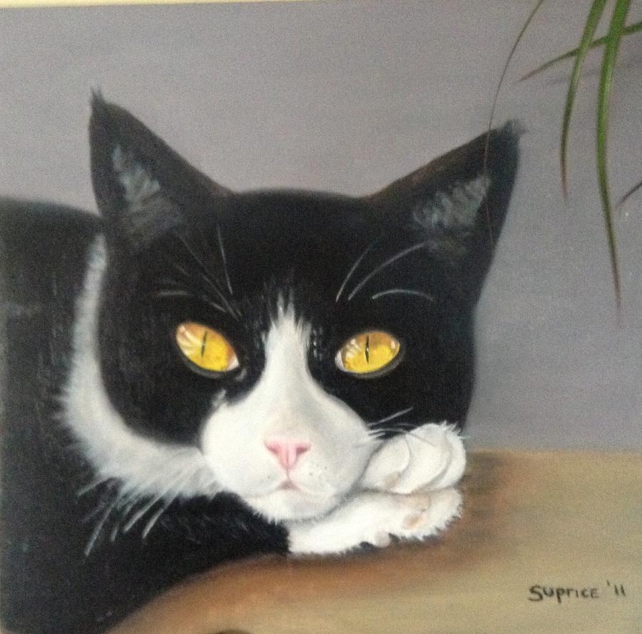 Tuxedo Cat Painting by Sue Price - Fine Art America