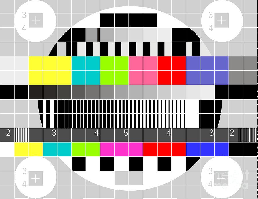 Television Digital Art - TV multicolor signal test pattern by Aloysius Patrimonio