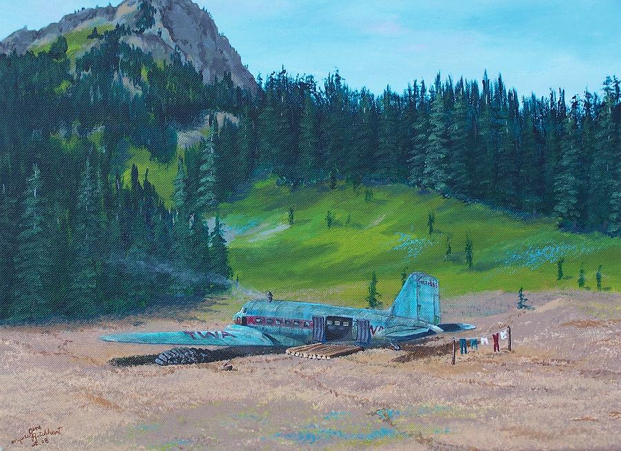 TWA Mountaintop Cabin Painting by Gene Ritchhart