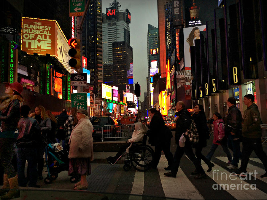 Twas the Night Before New Years - Times Square New York Photograph by Miriam Danar