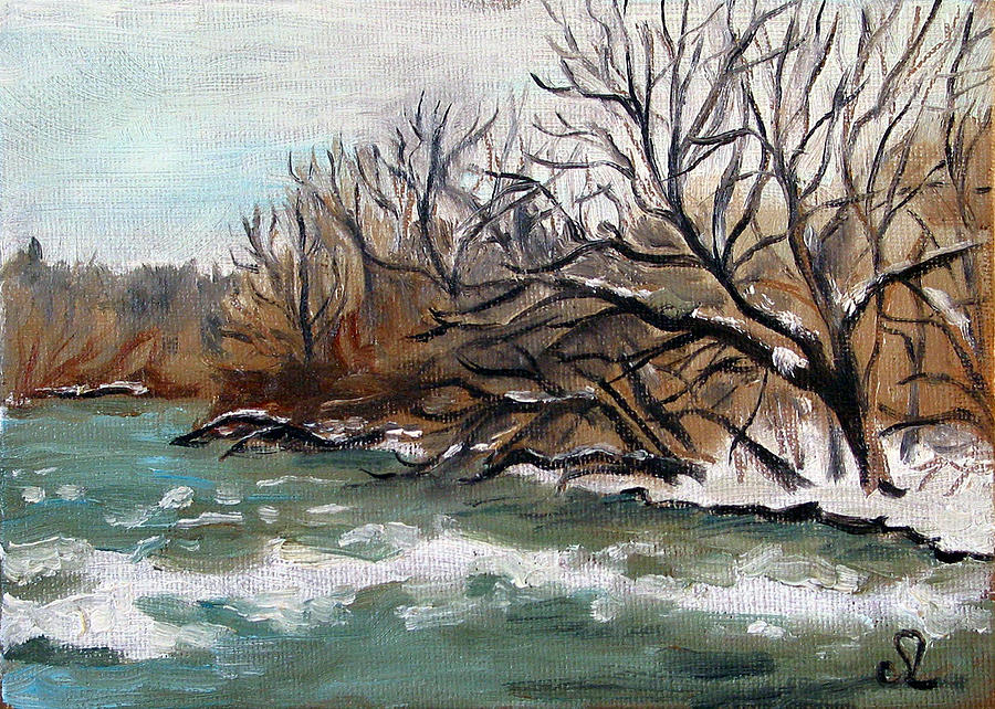 Winter Painting - Twelve Mile Creek by Sarah Lynch