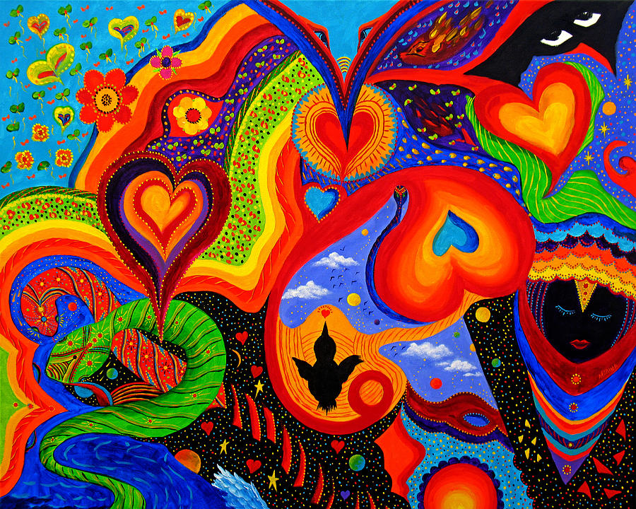 Hearts Painting by Marina Petro