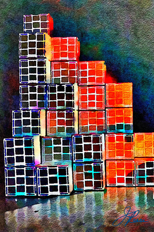 Twenty Four Boxes Painting by Joan Reese