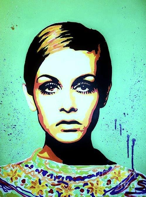 Twiggy Painting by Grant Swinney | Fine Art America