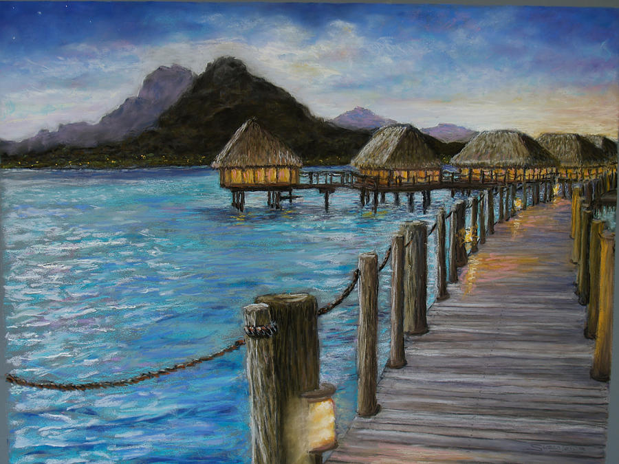 Twighlight on Bora Bora Painting by Susan Jenkins