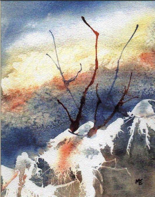 Tree Painting - Twigs-n-Ice by Marsha Elliott