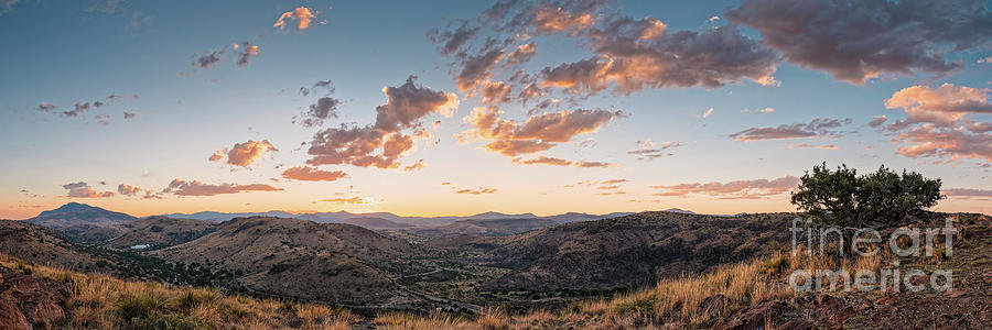 Twilght Panorama of Davis Mountains State Park Blue Mountain and Mount Livermore - Fort Davis Texas Photograph by Silvio Ligutti