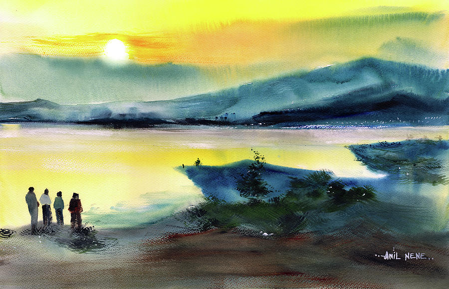 Twilight 4 Painting by Anil Nene