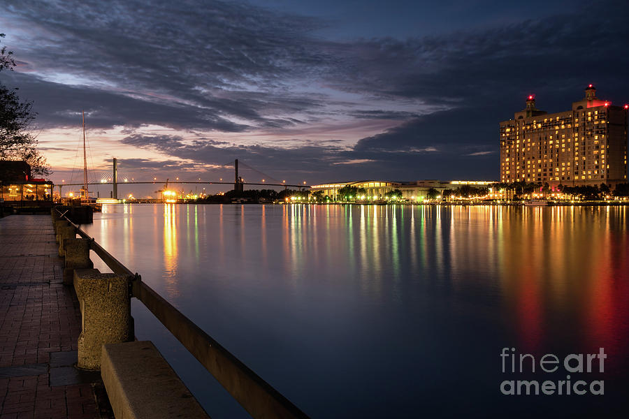 Twilight Along the Savannah River, Savannah, Georgia Photograph by Dawna Moore Photography