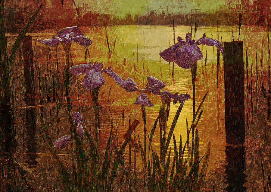 Landscape Digital Art - Twilight and Flower 2006 by Haruo Obana