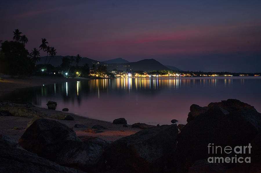 twilight at Bophut Beach Photograph by Michelle Meenawong