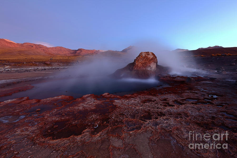 Twilight at El Tatio Geysers Chile Photograph by James Brunker