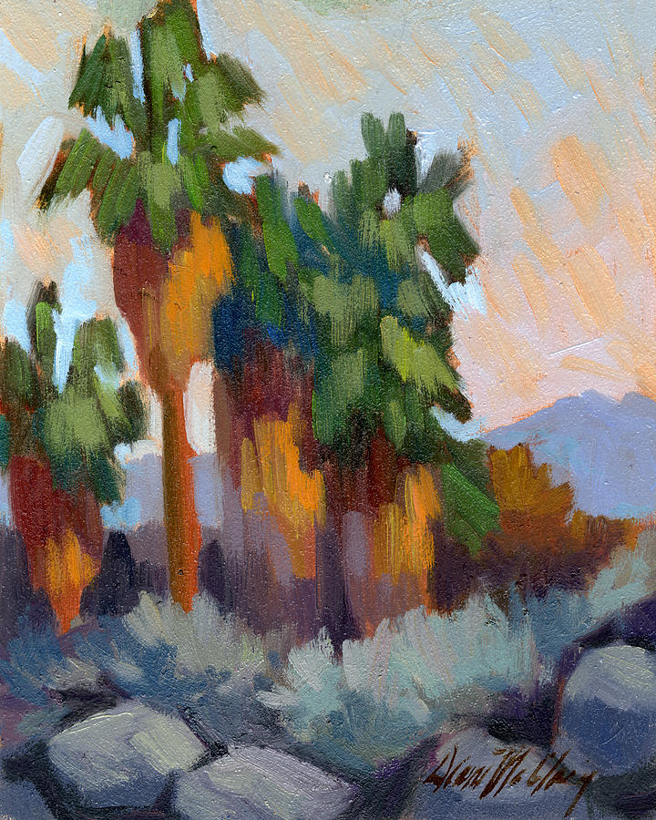 Twilight at Indian Canyons  Painting by Diane McClary