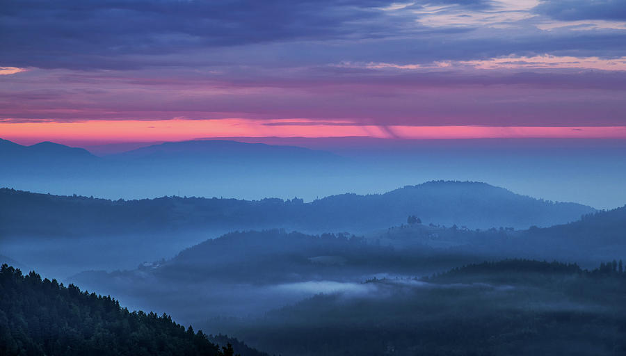 Twilight Before The Sunrise In The Countryside Photograph by Ales Krivec