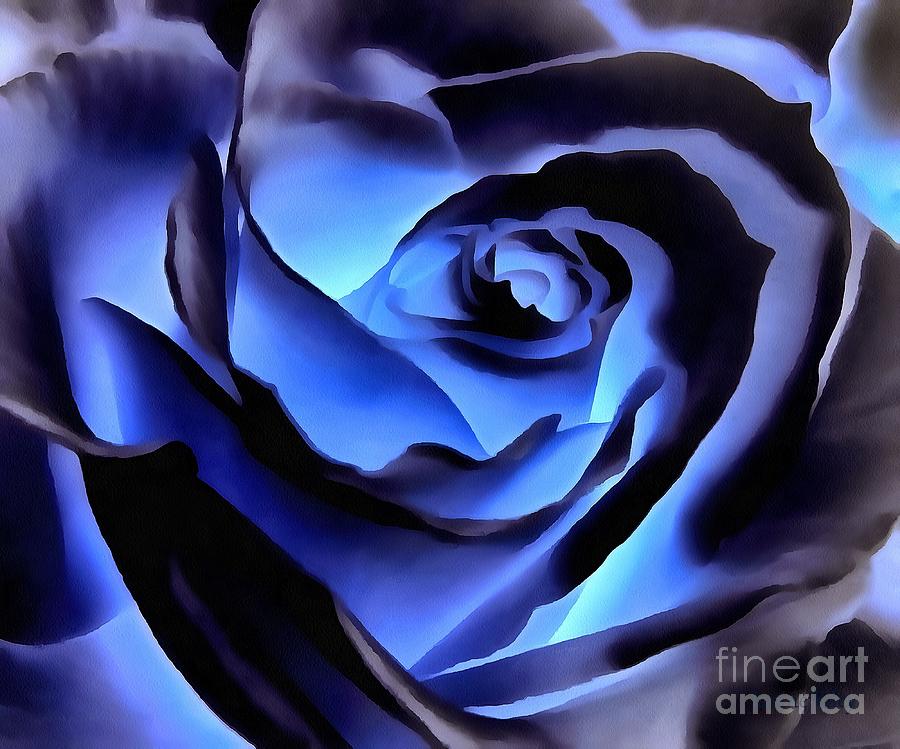 Twilight Blue Rose  Photograph by Janine Riley