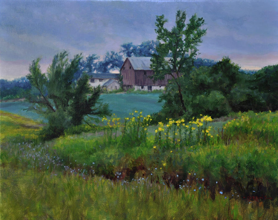 Landscape Painting - Twilight Farm by Scott Harding