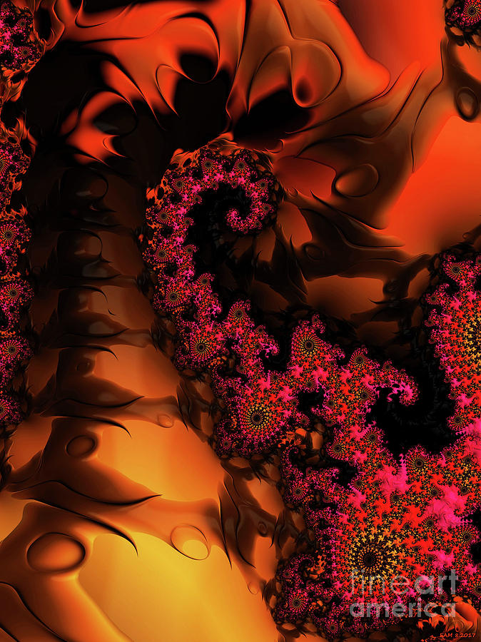 Twilight Flowers at Sunset  Digital Art by Elizabeth McTaggart