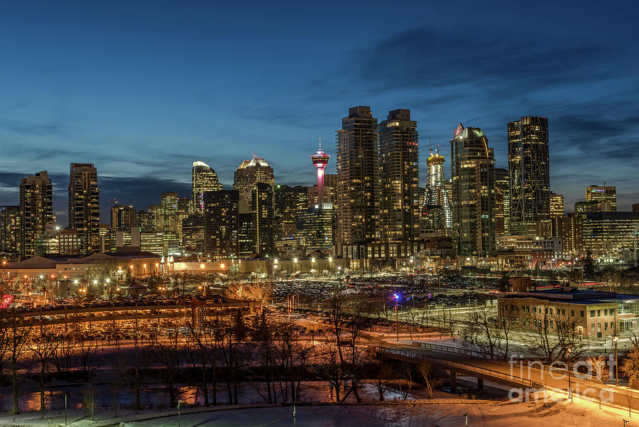 Winter Photograph - Twilight in Calgary by Martin Capek