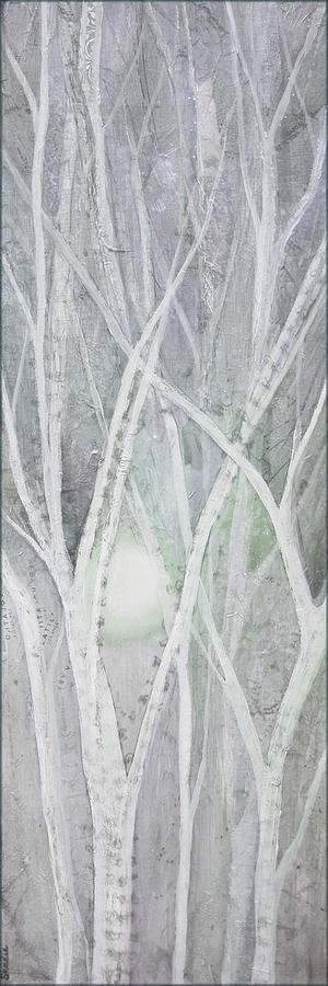 Tree Painting - Twilight in Gray II by Shadia Derbyshire