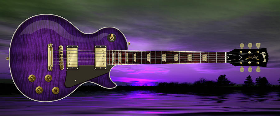Twilight Les Paul Guitar Digital Art by WB Johnston