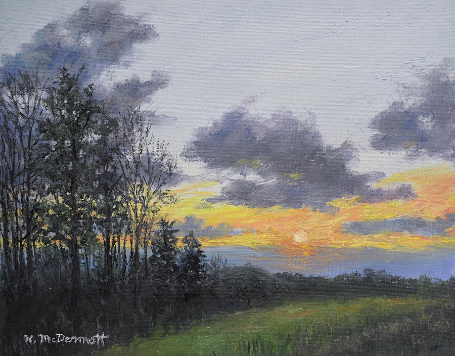 Twilight Meadow Painting by Kathleen McDermott