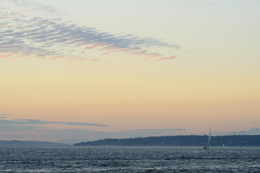 Twilight moment in Puget Sound Digital Art by Michael Lee