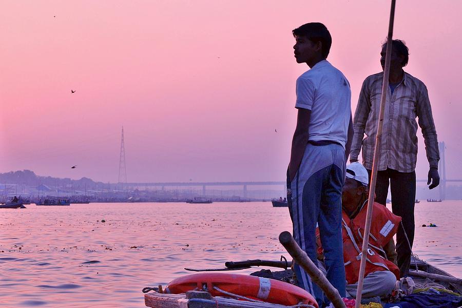 Sunset Photograph - Twilight On the Ganges by Kim Bemis