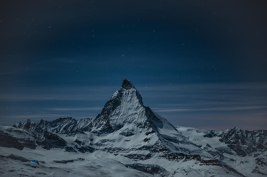 Twilight on the Matterhorn Cervino Photograph by Brenda Jacobs