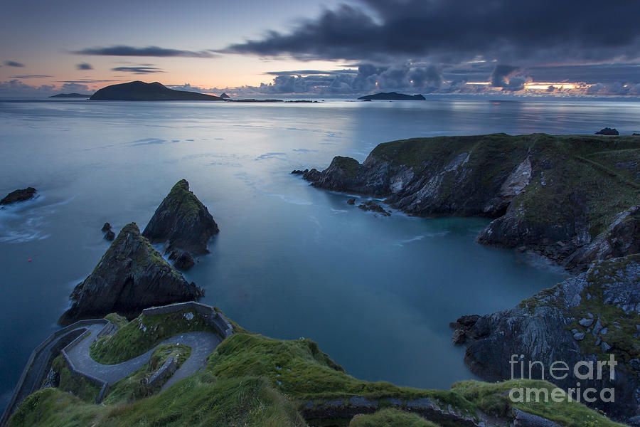 Sunset Photograph - Twilight over Dunquin Harbor by Brian Jannsen