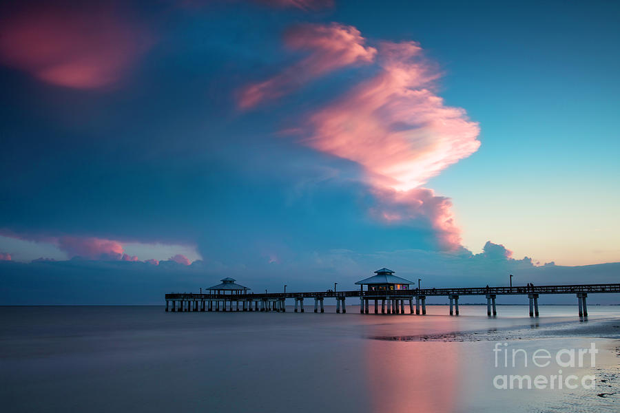 Twilight over Ft Myers Pier Photograph by Brian Jannsen