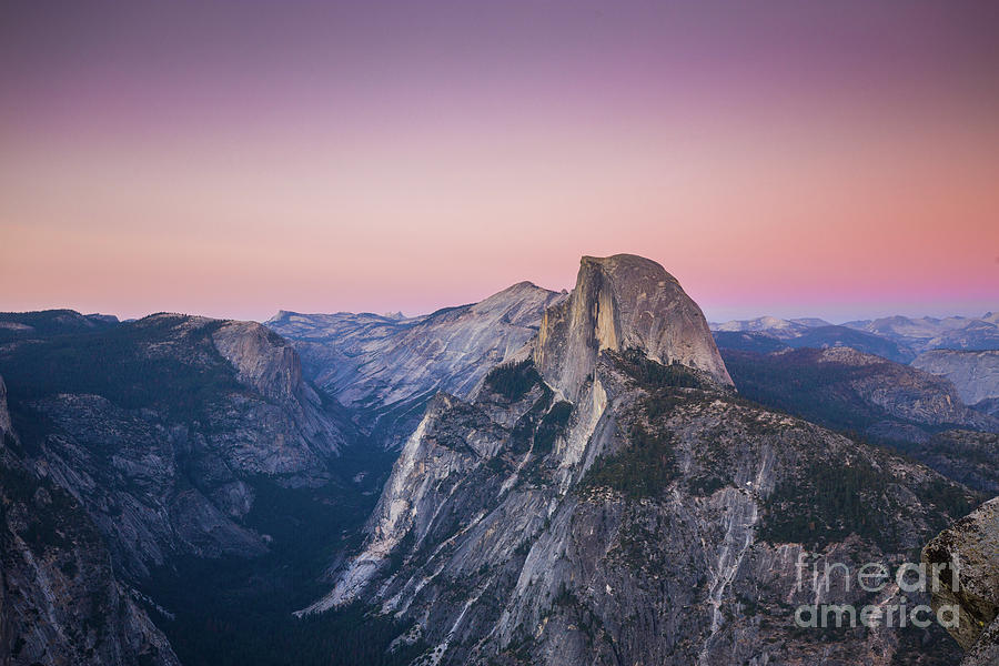 Twilight over Half Dome Photograph by JR Photography
