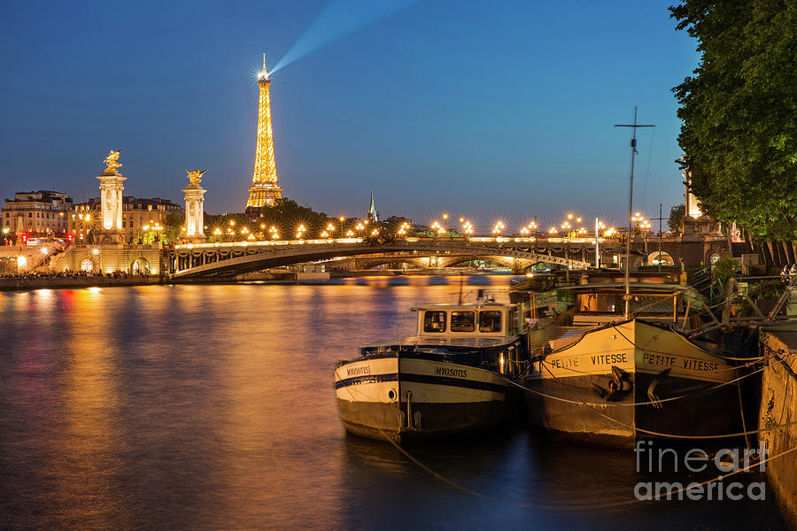 Twilight over River Seine Photograph by Brian Jannsen