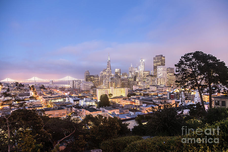 Twilight over San Francisco Photograph by Didier Marti