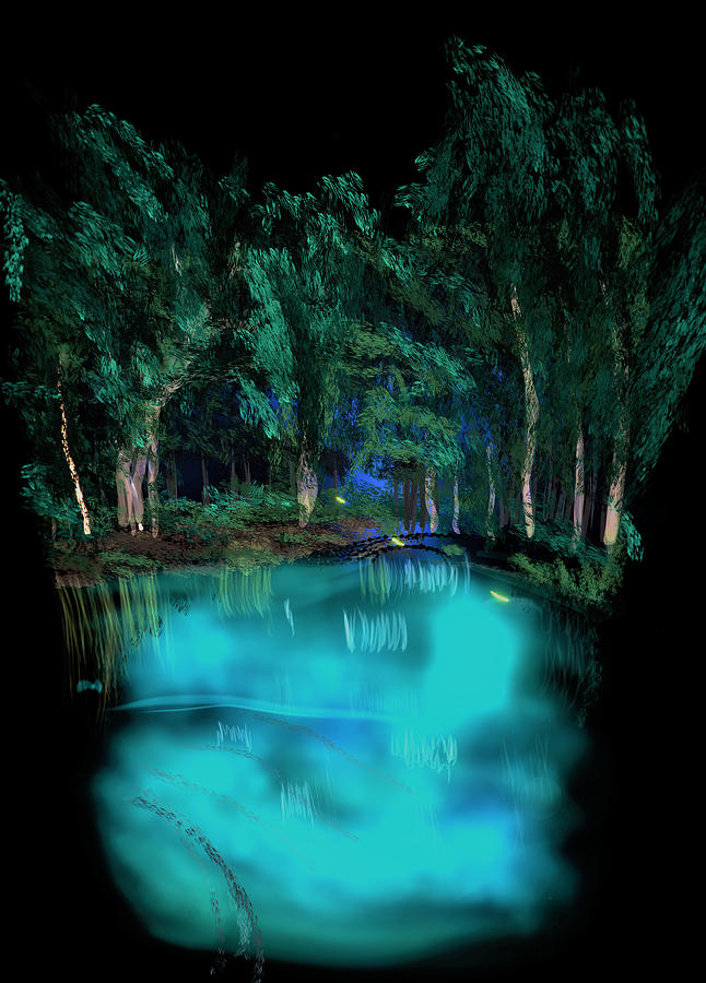 Trees Digital Art - Twilight Reflections by Kab Trees Digital Art - Twilight Reflections by Kab
