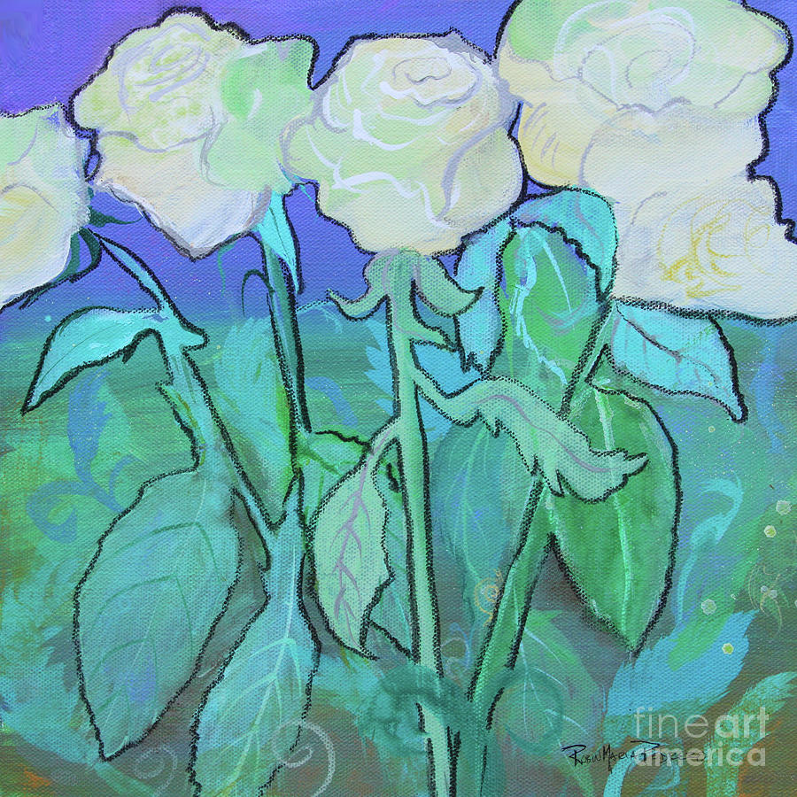 Twilight Roses Painting by Robin Pedrero